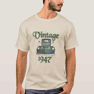 Antiek 1947 Vrachtwagen Waterverf Schets T-shirt