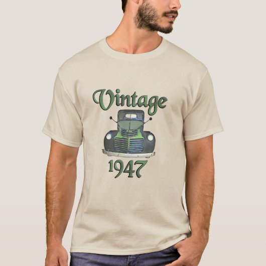 Antiek 1947 Vrachtwagen Waterverf Schets T-shirt (Voorkant)