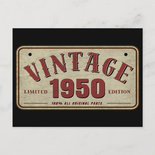 Antiek 1950 Beperkte Editie Alle Originele Onderde Briefkaart (Voorkant)