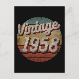 ANTIEK 1958 MANNEN VROUWEN VERJAARDAGSGESCHENK BRIEFKAART