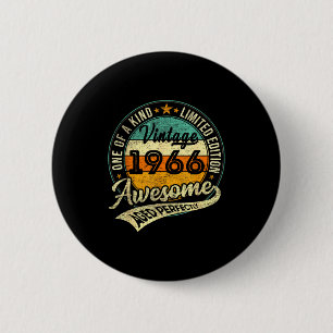 Antiek 1966 Limit Edition 60 Jaar Oud 60ste Verjaa Ronde Button 5,7 Cm