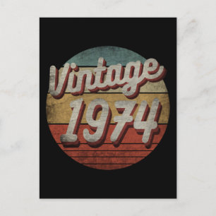 ANTIEK 1974 VERJAARDAGSGESCHENK MAN VROUW BRIEFKAART