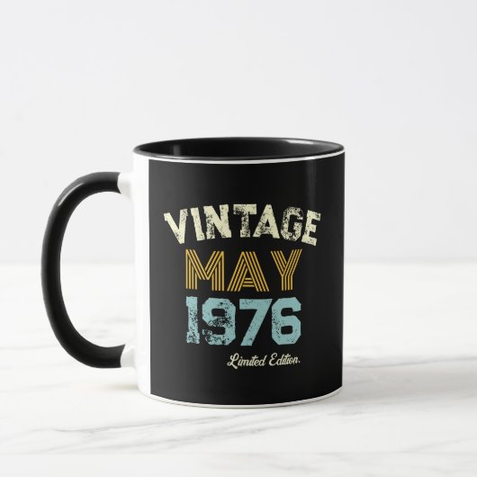 Antiek 1976 Aangepaste Geboortejaar & Leeftijd  Mok (Links)