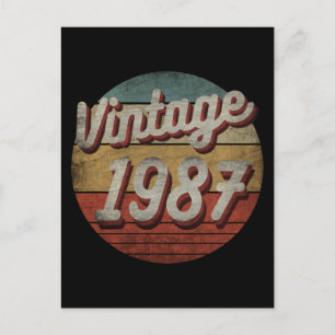 ANTIEK 1987 MAN VRUWEN VERJAARDAGSGESCHENK BRIEFKAART