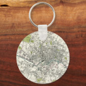 Antiek 19e eeuw Kaart van Leeds Sleutelhanger (Voorkant)