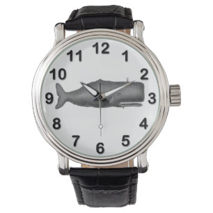 Antiek 19e-eeuws walvistekening N Horloge