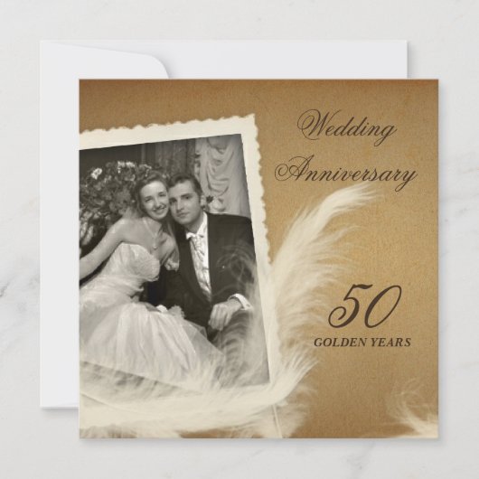  Antiek 50e Jubileum Foto-uitnodigingen Kaart (Voorkant)