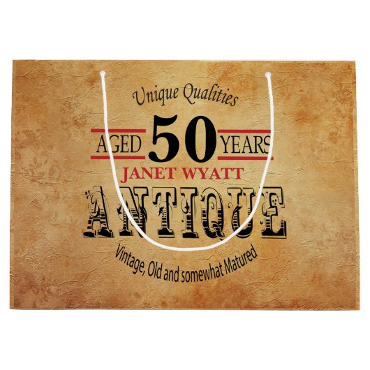 Antiek 50e verjaardag groot cadeauzakje (Voorkant)