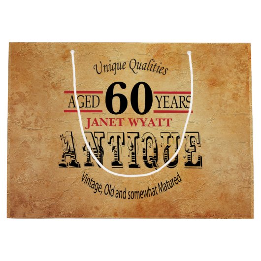 Antiek 60e verjaardag large cadeautasje (Voorkant)