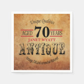 Antiek 70e verjaardagsontwerp servetten (Voorkant)