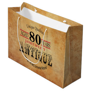 Antiek 80ste Verjaardag Large Cadeautasje