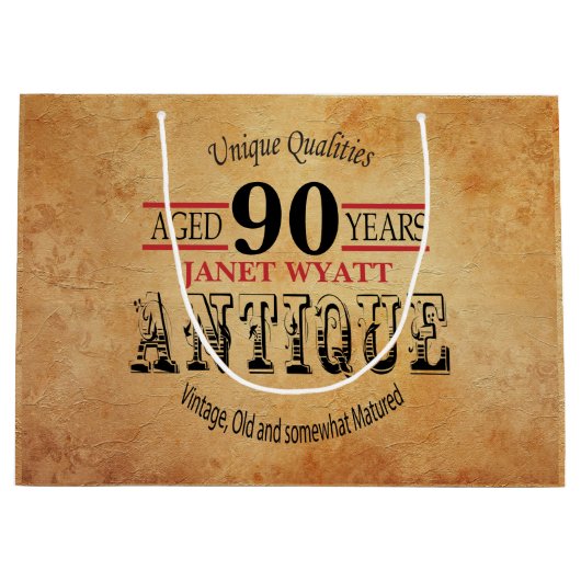 Antiek 90e verjaardag groot cadeauzakje (Voorkant)