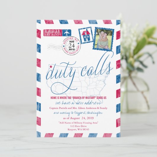 Antiek aankondiging van de militaire vliegreis Air (Staand voorkant)