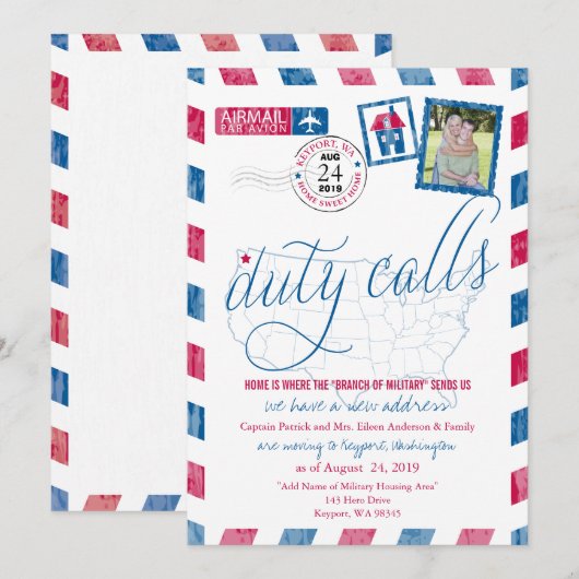 Antiek aankondiging van de militaire vliegreis Air (Voorkant / Achterkant)