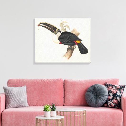 Antiek aanraakgevoelige vogelsoorten canvas afdruk (Insitu (Woonkamer))