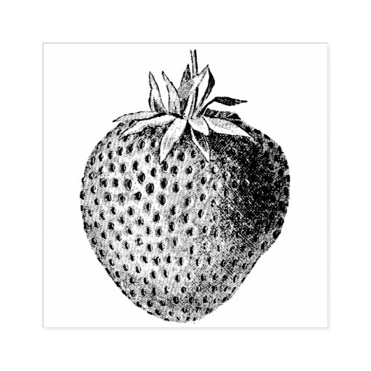 Antiek aardbei botanisch rubberstempel (Afrduk)