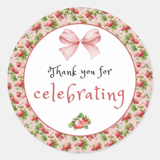 Antiek aardbei dank u Sticker (Voorkant)