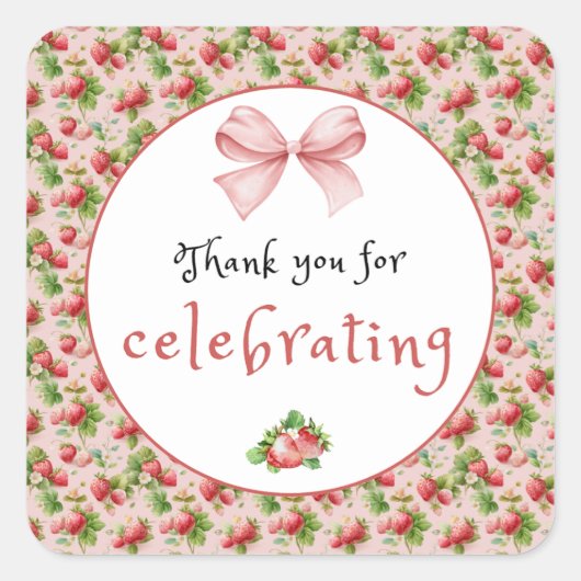 Antiek aardbei dank u Sticker (Voorkant)
