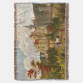 antiek Abbotsford House print Deken (Voorkant Verticaal)