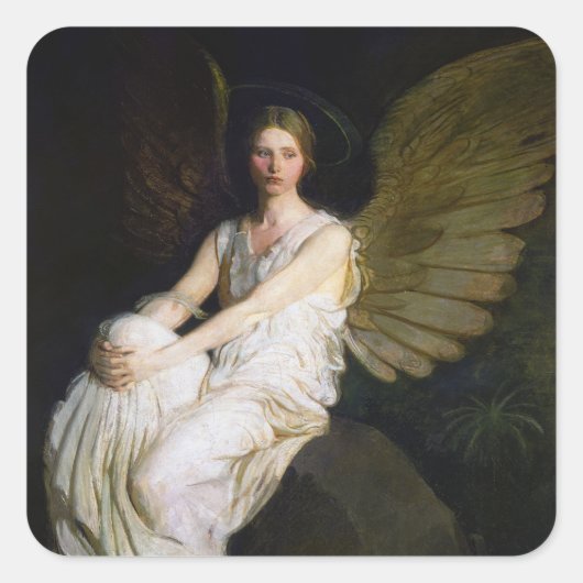 Antiek Abbott Handerson Thayer Angel Painting Vierkante Sticker (Voorkant)