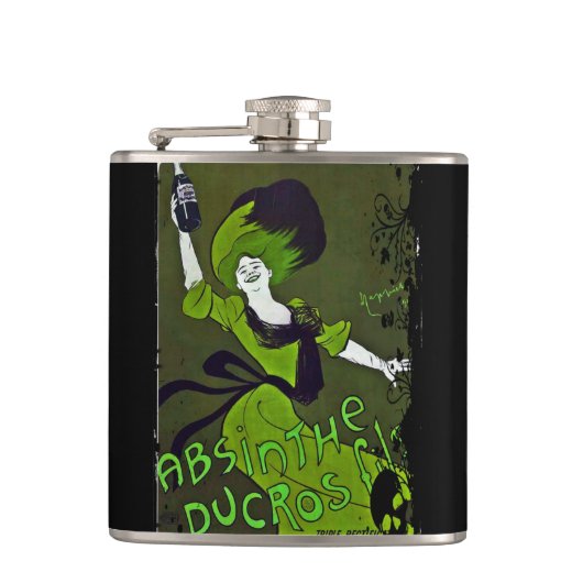 Antiek Absinthe Advertisement Flask Heupfles (Voorkant)