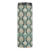 Antiek Abstract Botanisch Monogram Bloempatroon Thermosbeker (Achterkant)