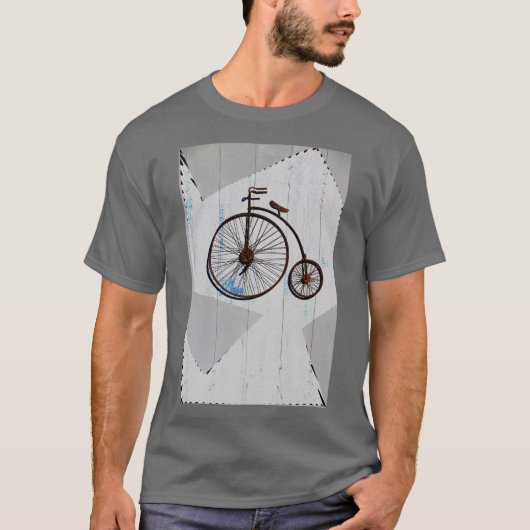 Antiek Abstracte fiets T-shirt (Voorkant)