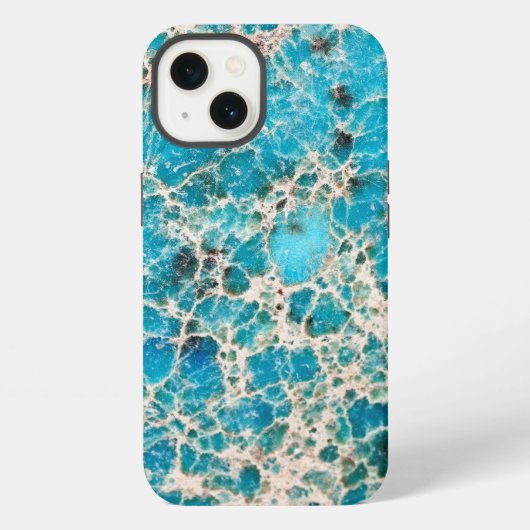 Antiek aderig turkoois ontwerp iPhone hoesje (Achterkant)