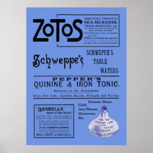 Antiek advertenties afdrukken poster