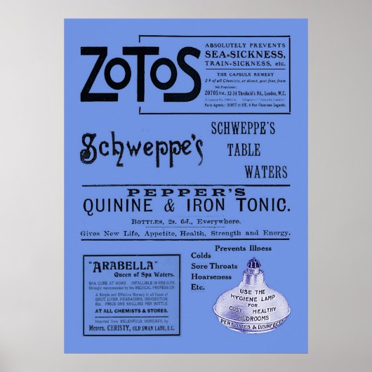 Antiek advertenties afdrukken poster (Voorkant)