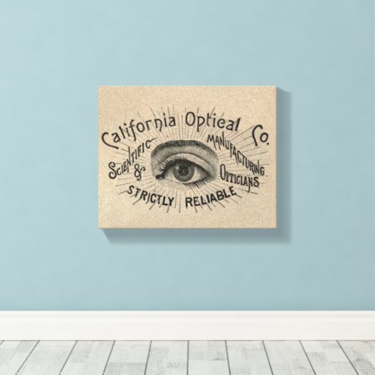 Antiek Adverteren optisch Canvas Afdruk (Insitu (Houten vloer))