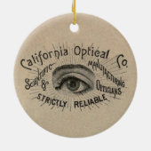 Antiek Adverteren optisch Keramisch Ornament (Achterkant)