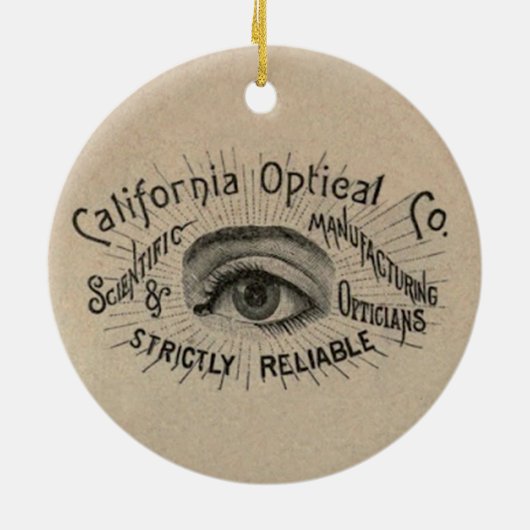 Antiek Adverteren optisch Keramisch Ornament (Achterkant)