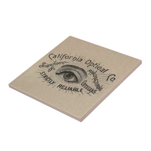 Antiek Adverteren optisch Tegeltje (Zijkant)