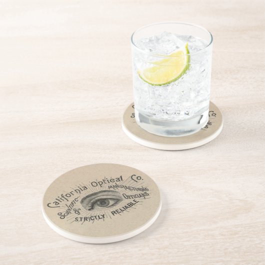 Antiek Adverteren optisch Zandsteen Onderzetter (Zijkant)