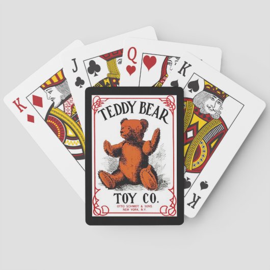 Antiek Adverteren Teddy Bear Speelgoed speelkaarte Pokerkaarten (Achterkant)
