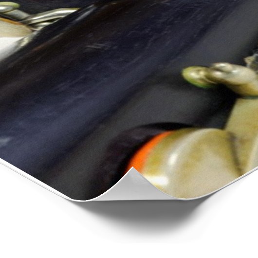 Antiek Afbeelding Clarinet Poster (Hoek)