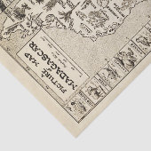 Antiek Afbeelding Kaart Madagascar Island Kraft Tissuepapier (Detail)