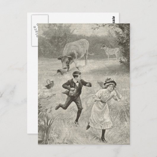 Antiek afbeelding moet draaien briefkaart (Voorkant / Achterkant)