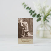 Antiek Afbeelding Piano Teacher Visitekaartje (Staand voorkant)