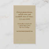 Antiek Afbeelding Piano Teacher Visitekaartje (Achterkant)