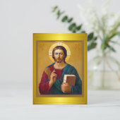 Antiek Afbeelding van Jezus Christus het Savior Br Briefkaart (Staand voorkant)