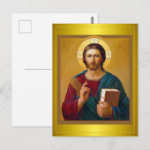 Antiek Afbeelding van Jezus Christus het Savior Br Briefkaart (Voorkant / Achterkant)