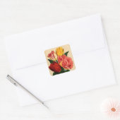 Antiek afdrukkleuren vierkante sticker (Envelop)