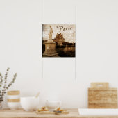 Antiek affiche uit Parijs, Frankrijk Poster (Keuken)