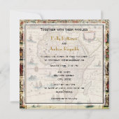 Antiek Afrika Map Distress BG SQ Wedding Kaart (Achterkant)