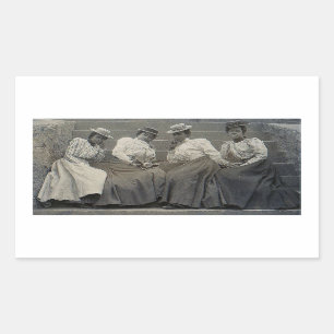 Antiek-Afrikaanse Amerikaanse foto van vrouwen Rechthoekige Sticker