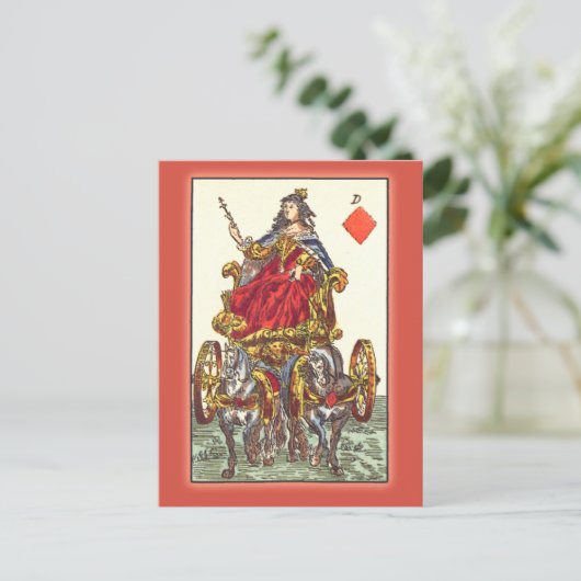 Antiek afspeelkaart uit de 17e eeuw briefkaart (Staand voorkant)