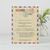 Antiek Airmail Hawaii huwelijksuitnodiging Kaart (Staand voorkant)