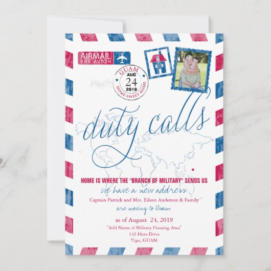 Antiek Airmail Military Guam aangekondigd Kaart (Voorkant)